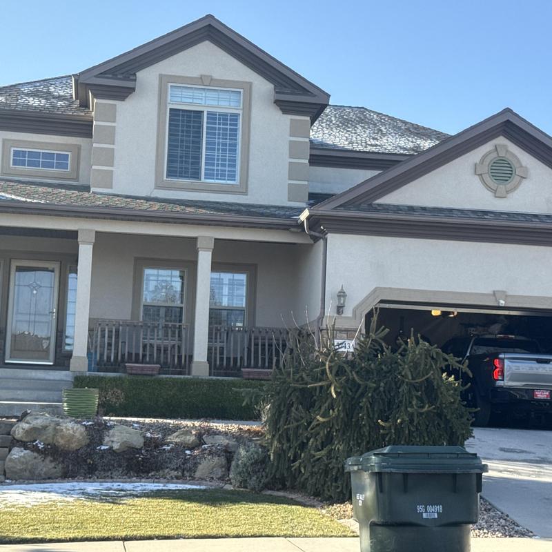 Asphalt shingle roof on residential home in Utah Asphalt shingle roof on residential home in Utah