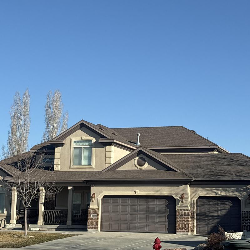 Asphalt shingle roof on residential home in West Valley City Asphalt shingle roof on residential home in West Valley City