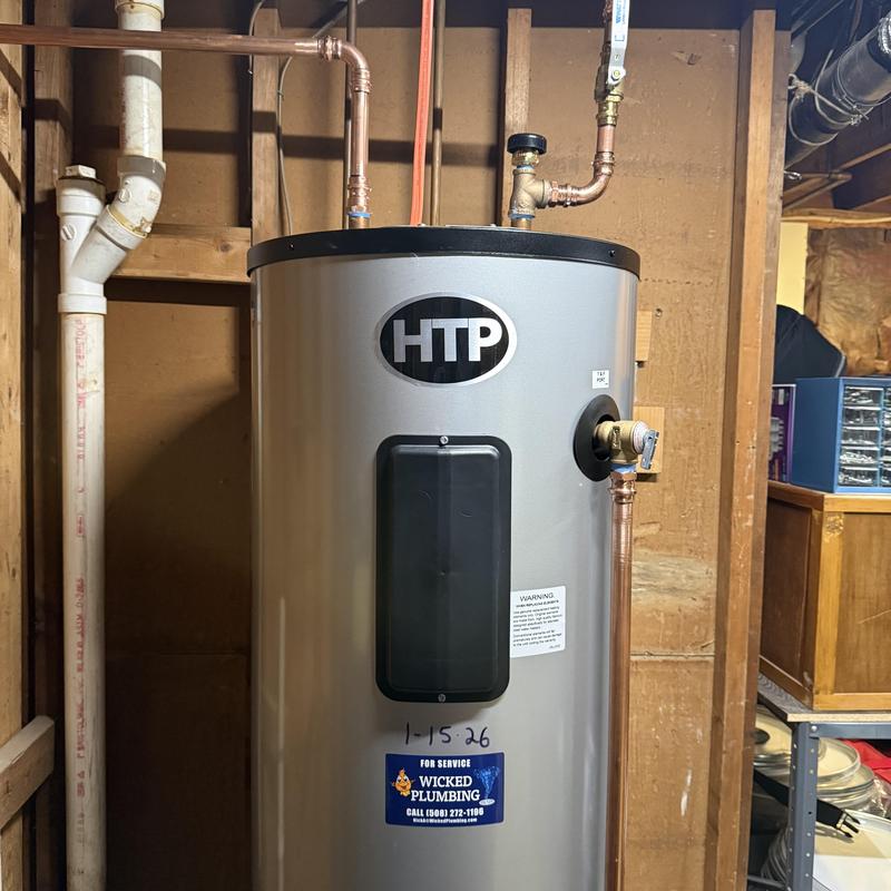 Water heater with new copper piping installation