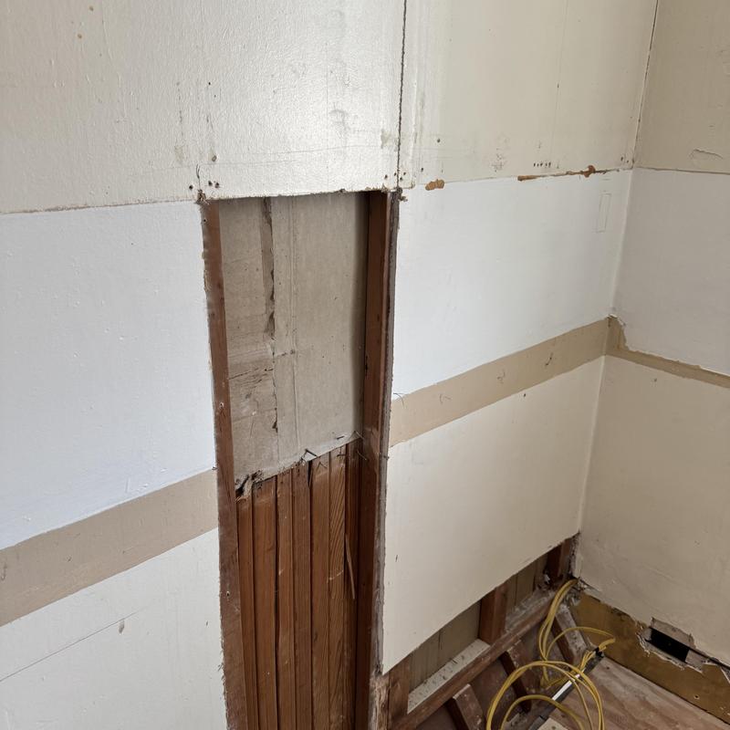 Washer and dryer plumbing and electrical rough-in