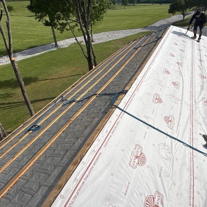 Asphalt shingle roof underlayment installation in Shelbyville