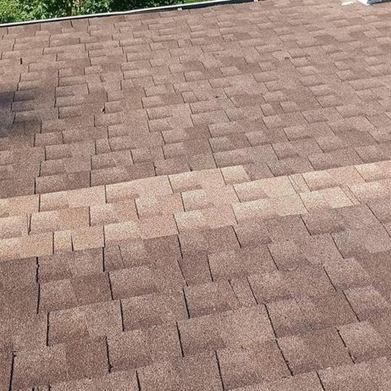 Shingle roof with repaired section in Fairless Hills PA