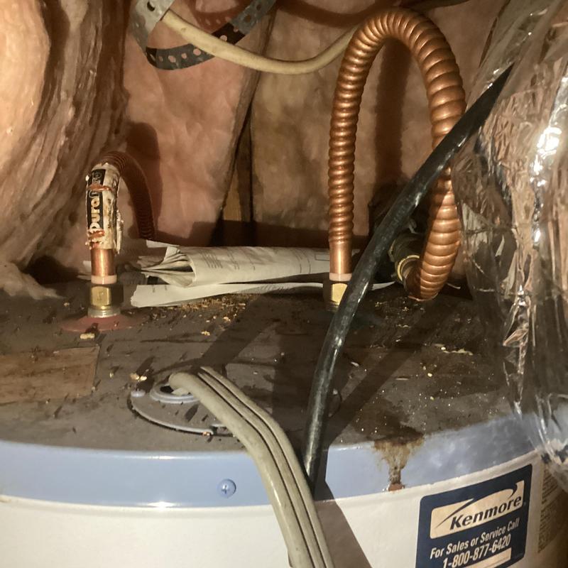 50 gal. electric water heater with copper flex connectors