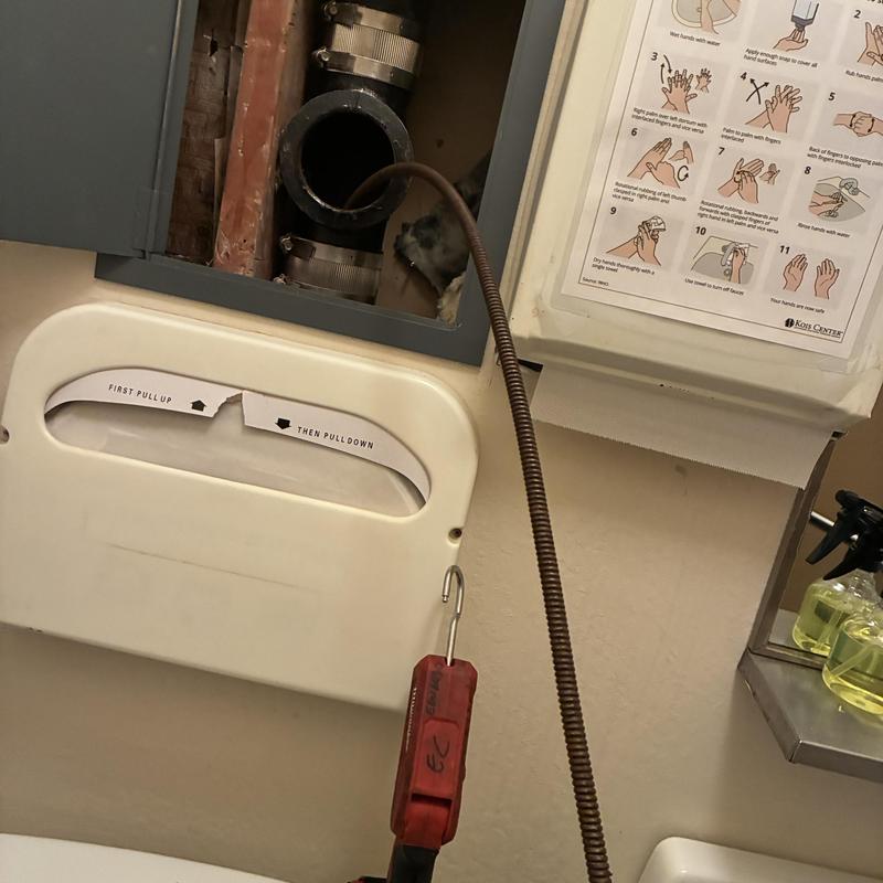 Main sewer line cabling through cleanout access