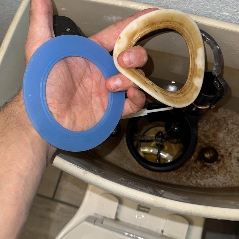 Toilet tank flush valve gasket replacement parts
