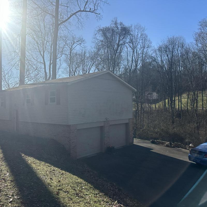 Asphalt shingle roof on residential garage building