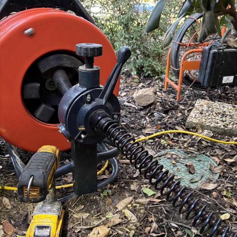Main drain clog machine clearing outdoors in Hurst TX