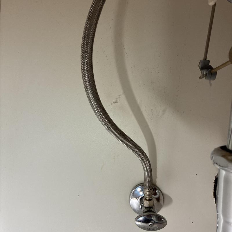 Bathroom sink hot water supply line connection replacement