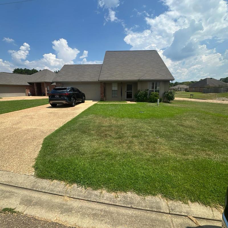 Asphalt shingle roof on residential home with driveway