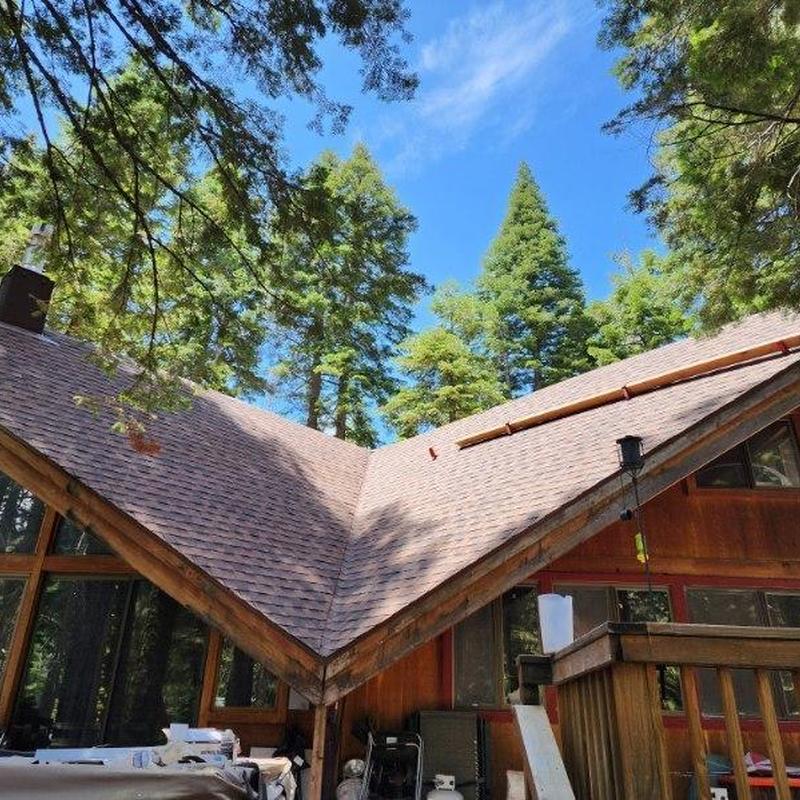 GAF shingle roof with new OSB decking on cabin