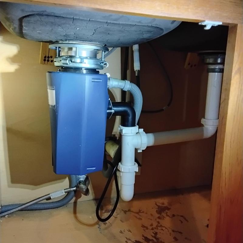 Garbage disposal and kitchen sink plumbing installation