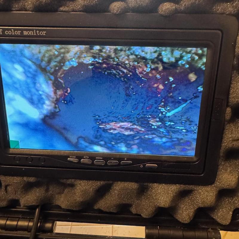 Cast iron drain pipe camera inspection display Cast iron drain pipe camera inspection display