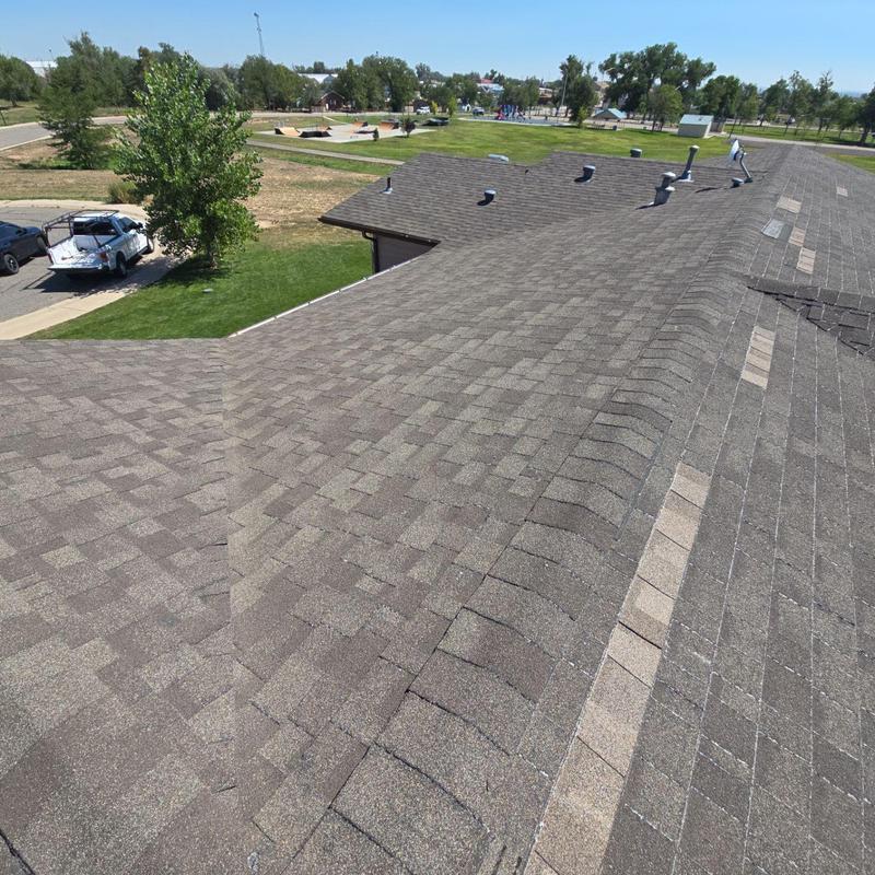 Shingle roof with hail and wind damage in Keenesburg Shingle roof with hail and wind damage in Keenesburg
