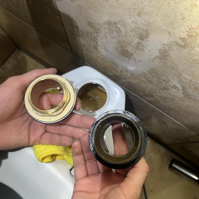 Toilet flush valve spud replacement with hands