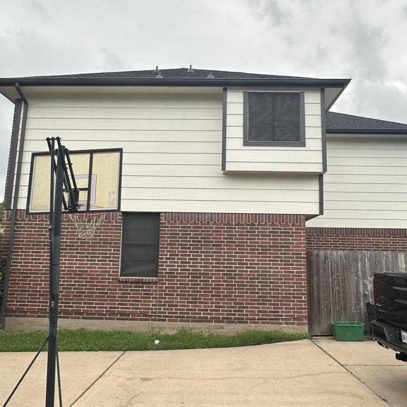 Tamko Titan XT Rustic Black roof with new gutters and paint Tamko Titan XT Rustic Black roof with new gutters and paint