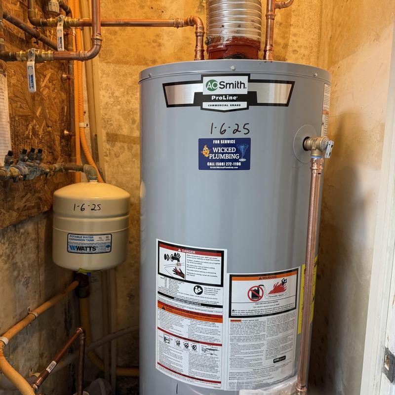 Water heater and expansion tank installation in basement Water heater and expansion tank installation in basement