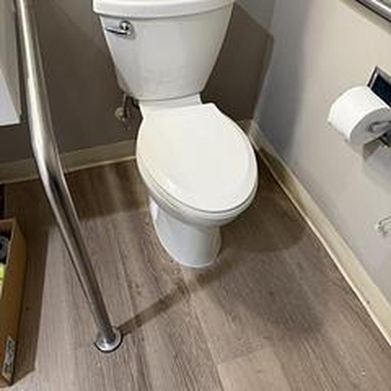 Toilet flange replacement and toilet reset with seal testing