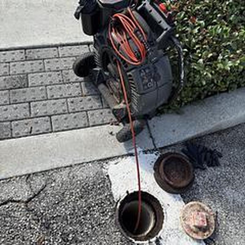 Sewer main line hydrojetting and obstruction inspection