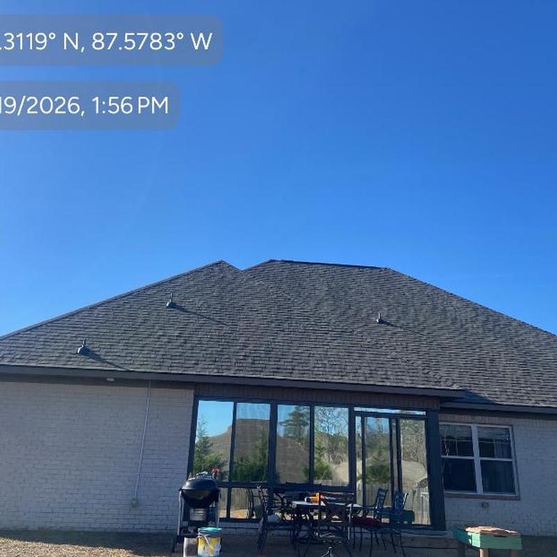 Asphalt shingle roof on residential home with vents Asphalt shingle roof on residential home with vents