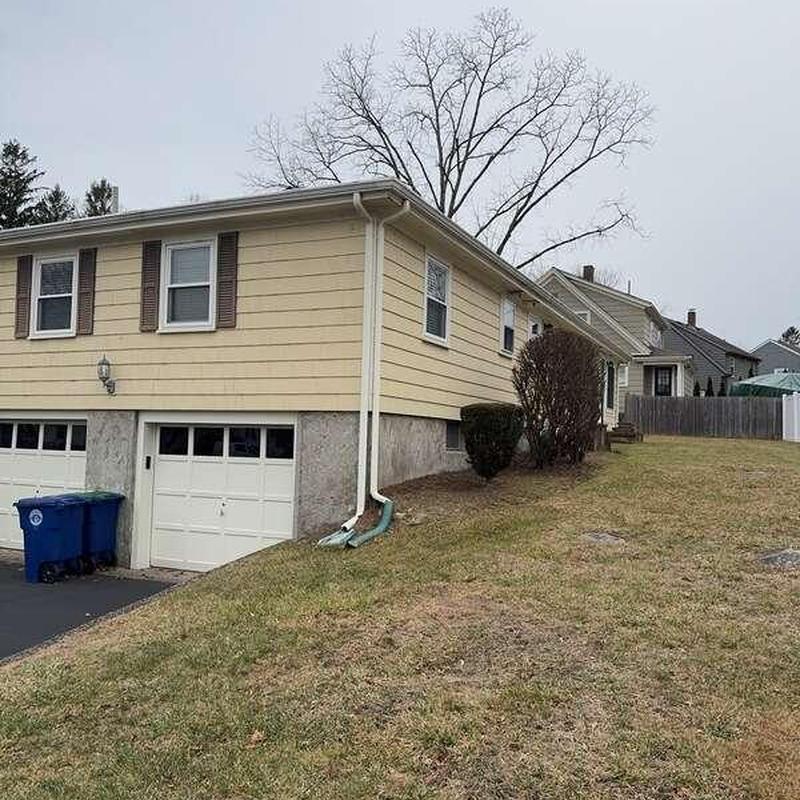 Asphalt roof with new Azek fascia and aluminum gutters