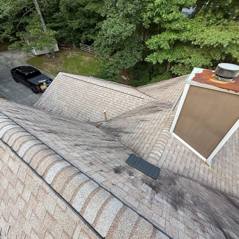 Asphalt shingle roof inspection with hail damage
