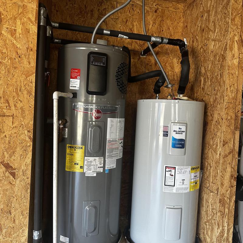 Secondary Bradford White water heater with heat pump system