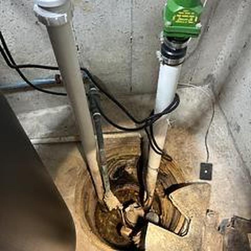 Zoeller M63 sump pump installation in basement pit