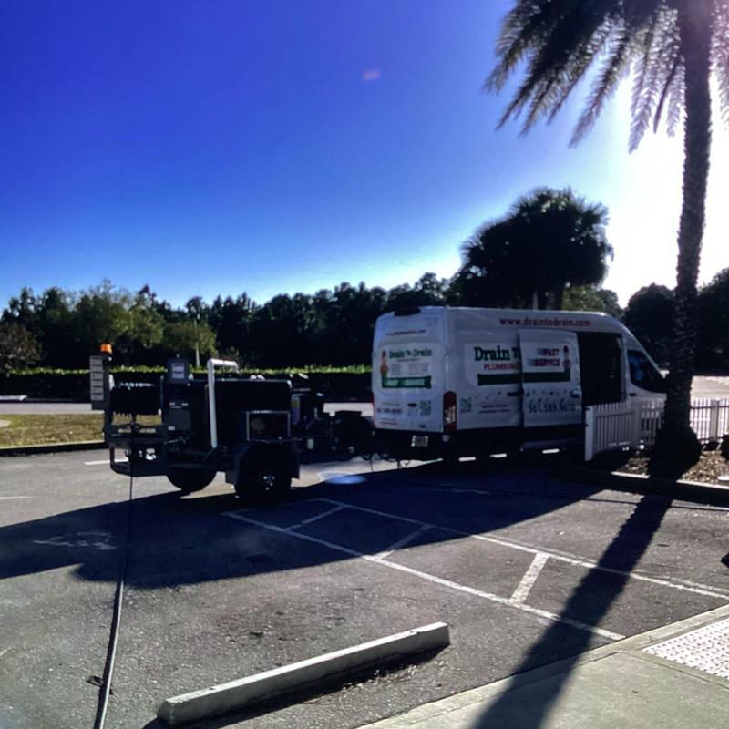 Commercial drain system with hydro jetting equipment