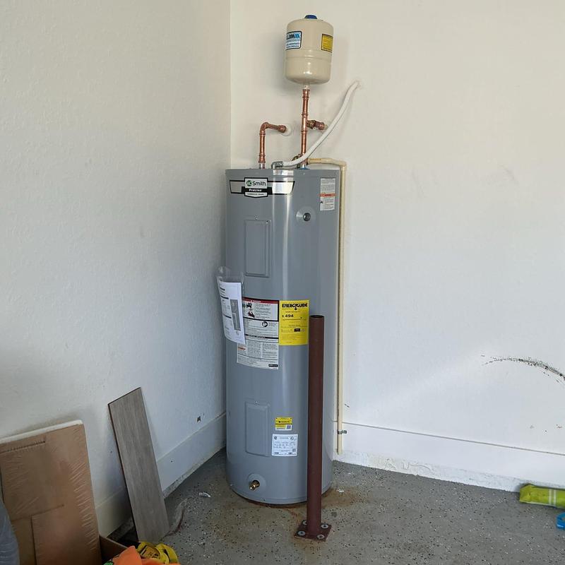 50-gallon A.O. Smith electric water heater installed