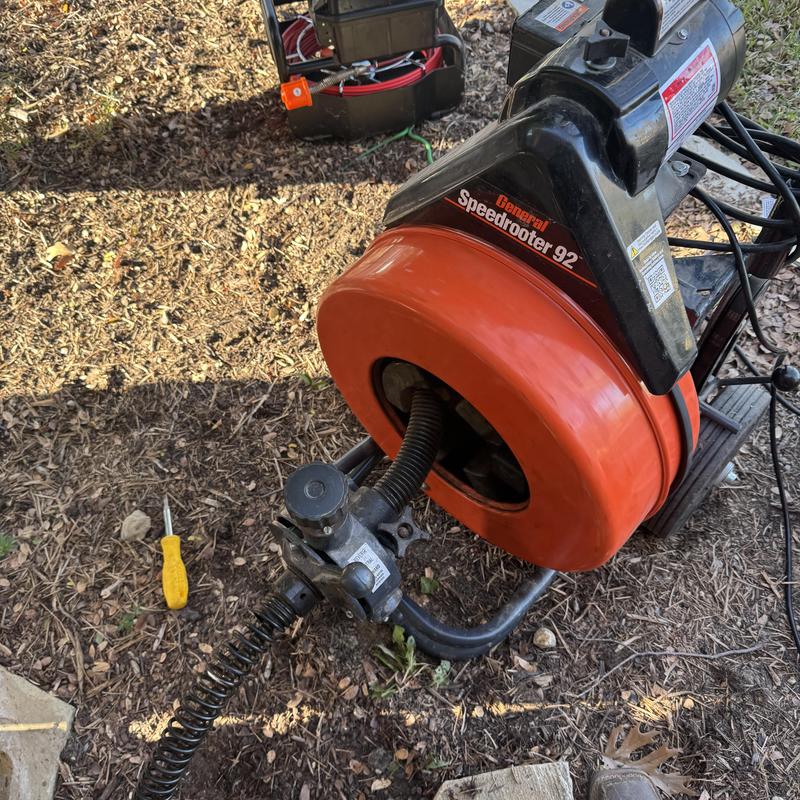 Main sewer drain auger machine for clog removal