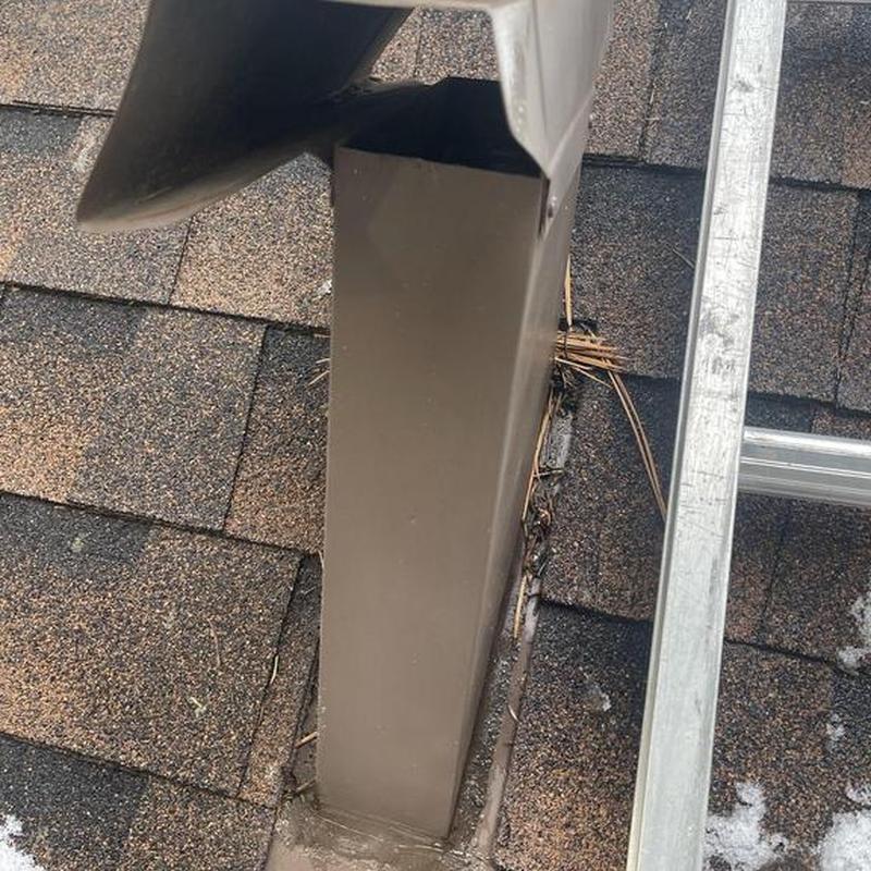 Roof flashing with new fabricated metal installation