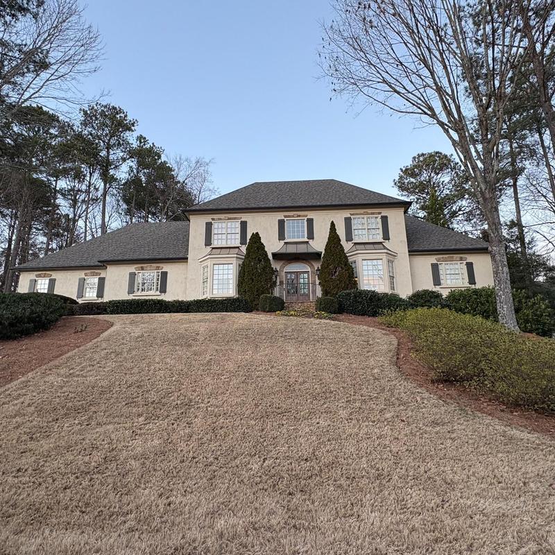 Gutter guards installed with fascia and soffit sections replaced