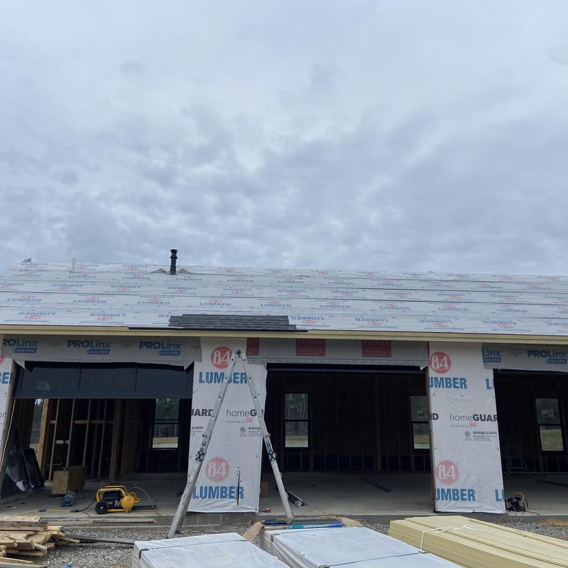 Roof shingle sample installation on new home construction