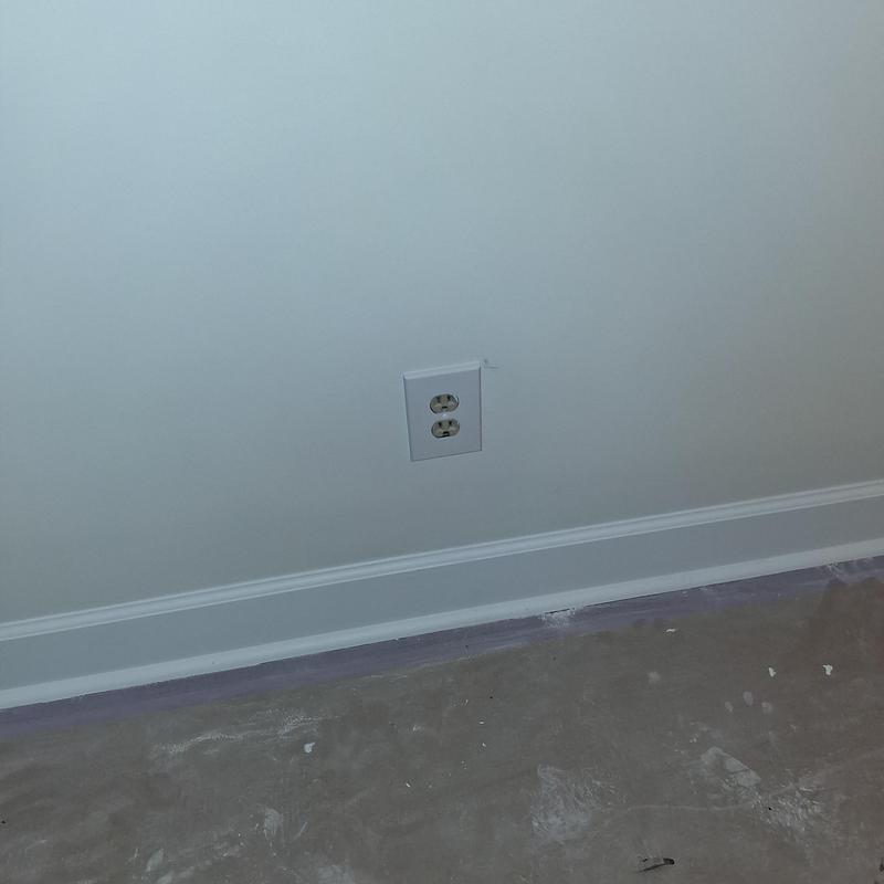 Receptacle outlet and cover installation on interior wall Receptacle outlet and cover installation on interior wall