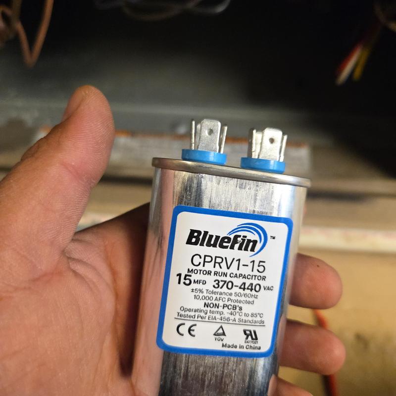 Blower motor run capacitor for York gas furnace