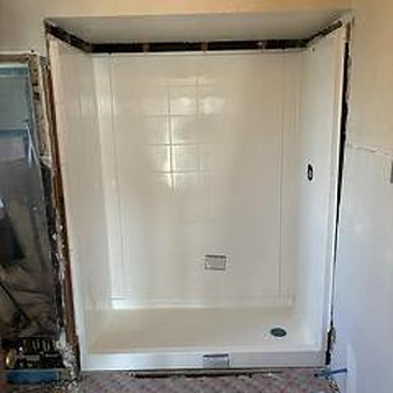 30x60 shower base with right-hand drain installation