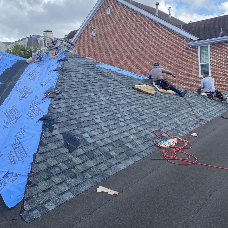 Architectural shingle roof installation with underlayment