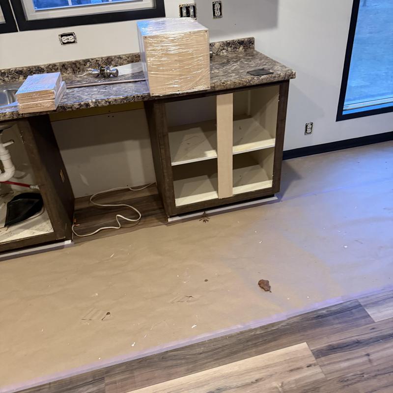 Kitchen cabinet frames with countertop installation