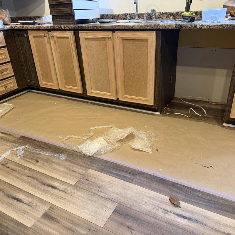 Cabinet doors and drawers installation in kitchen