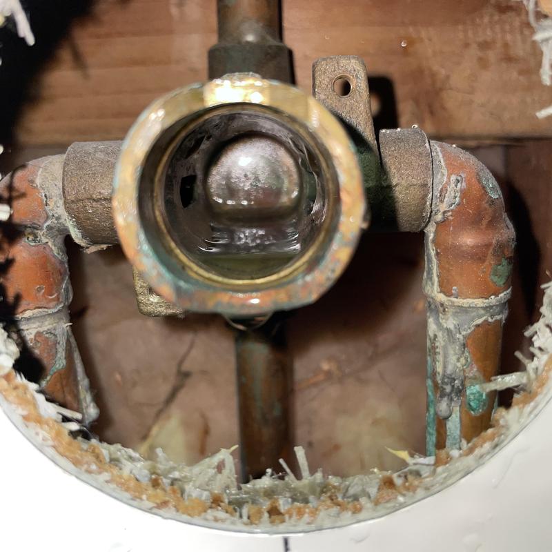 MOEN positemp shower valve cartridge housing with corrosion