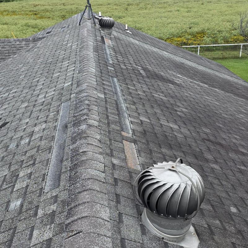 Roof ridge vent replacement with turbine vents installation