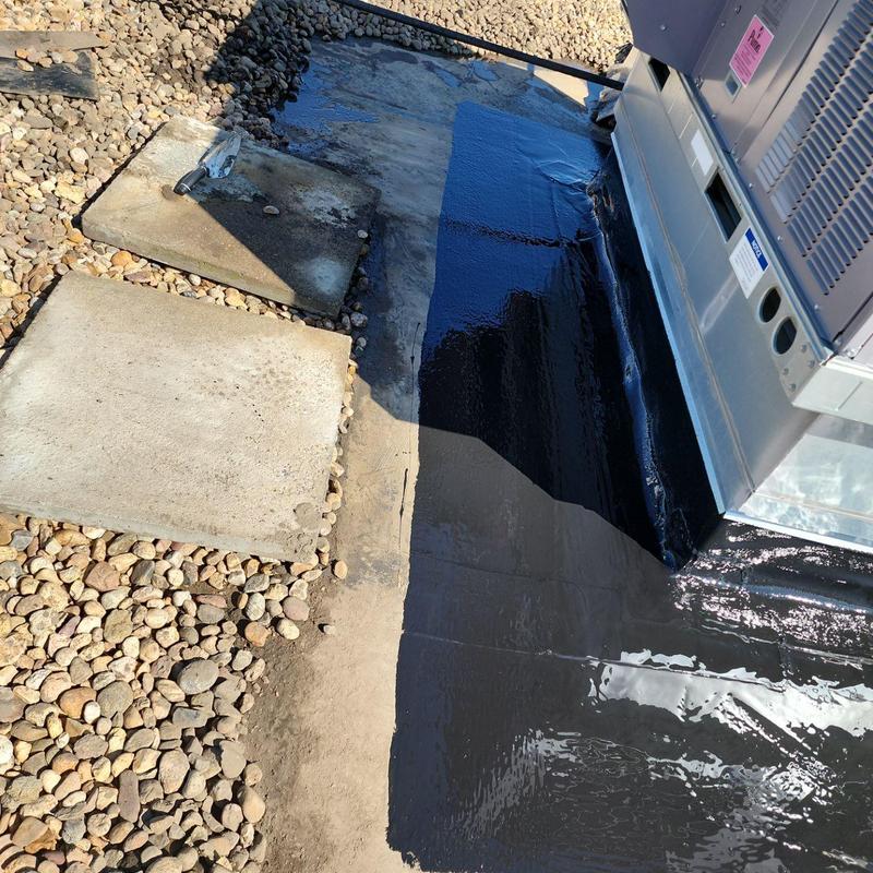 EPDM ballast roof patching near rooftop HVAC unit EPDM ballast roof patching near rooftop HVAC unit