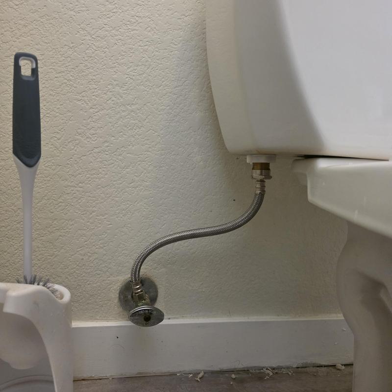 Toilet fill valve and supply line installation near wall