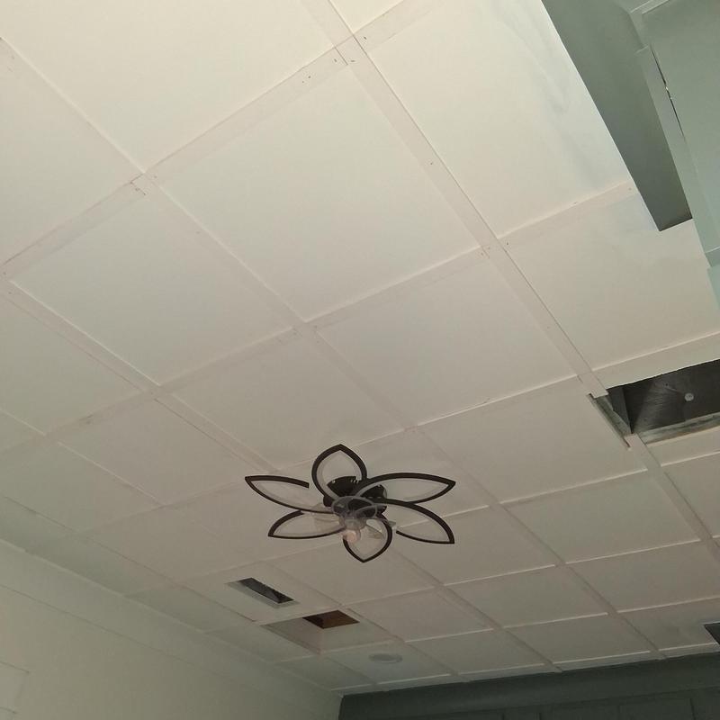 Attic access with checkerboard trim boards installation