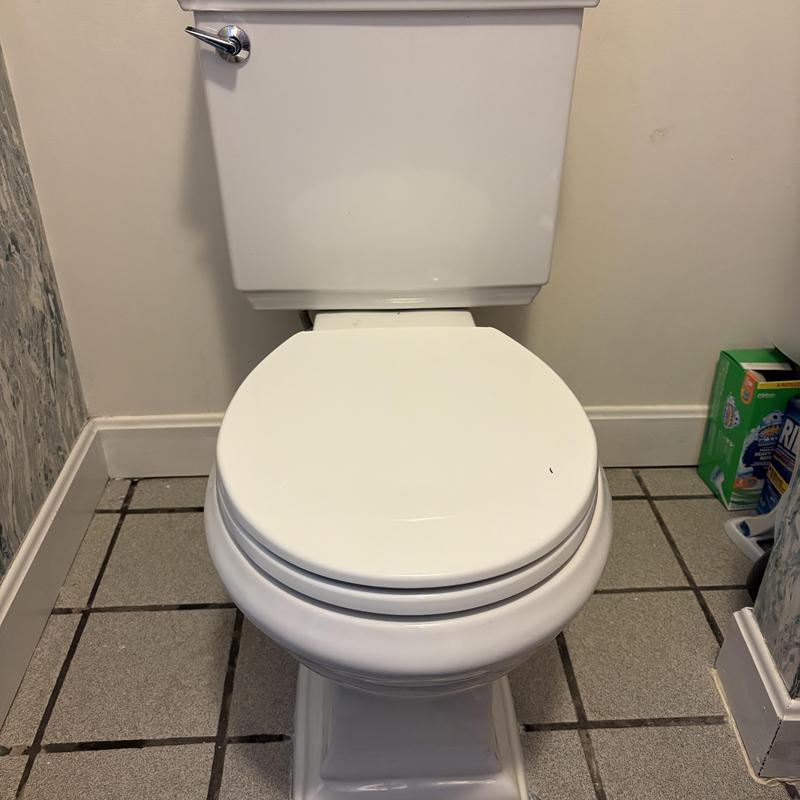 Toilet with rebuilt internal parts in upstairs bathroom