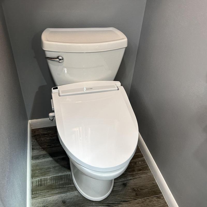 Toilet with new flush valve seal and fuel valve replacement