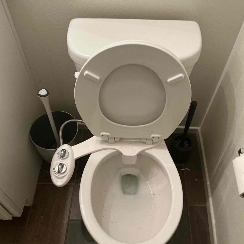 Toilet flush mechanism and leak inspection in guest restroom