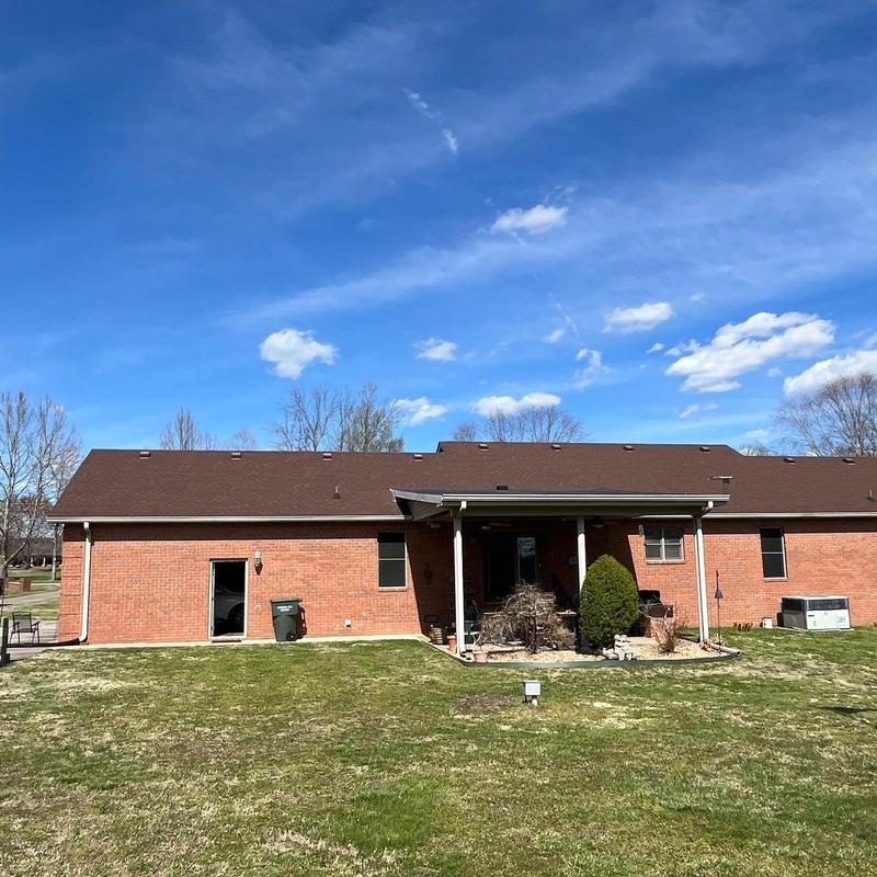 Asphalt shingle roof with hail damage and ventilation check