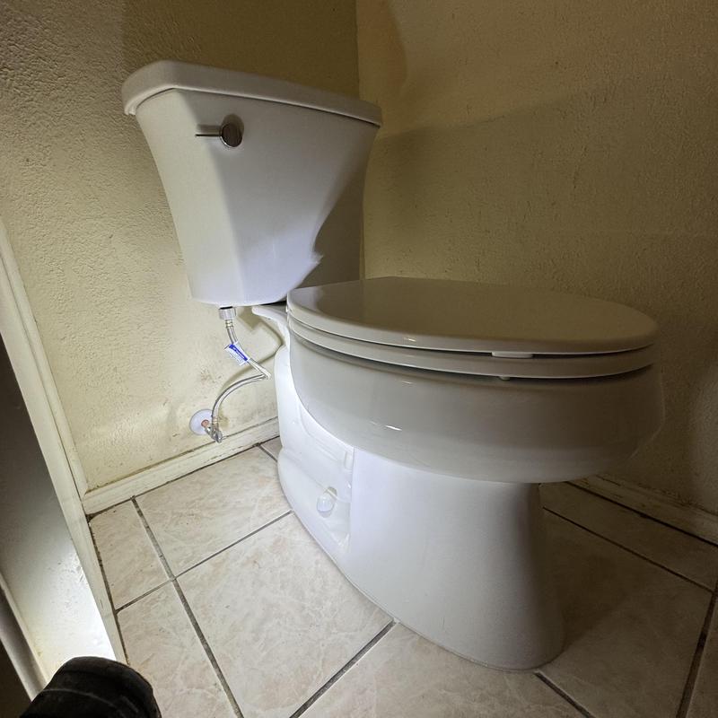 Toilet flange and supply line installation in bathroom