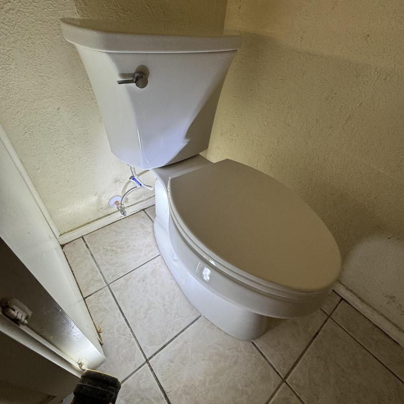 Toilet flange and supply line installation in bathroom